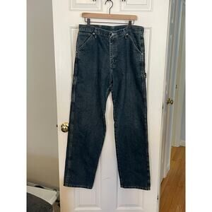 Authentic Issue Wrangler Mens Jeans 34x34 Carpenter Blue Pockets Work Pant Denim